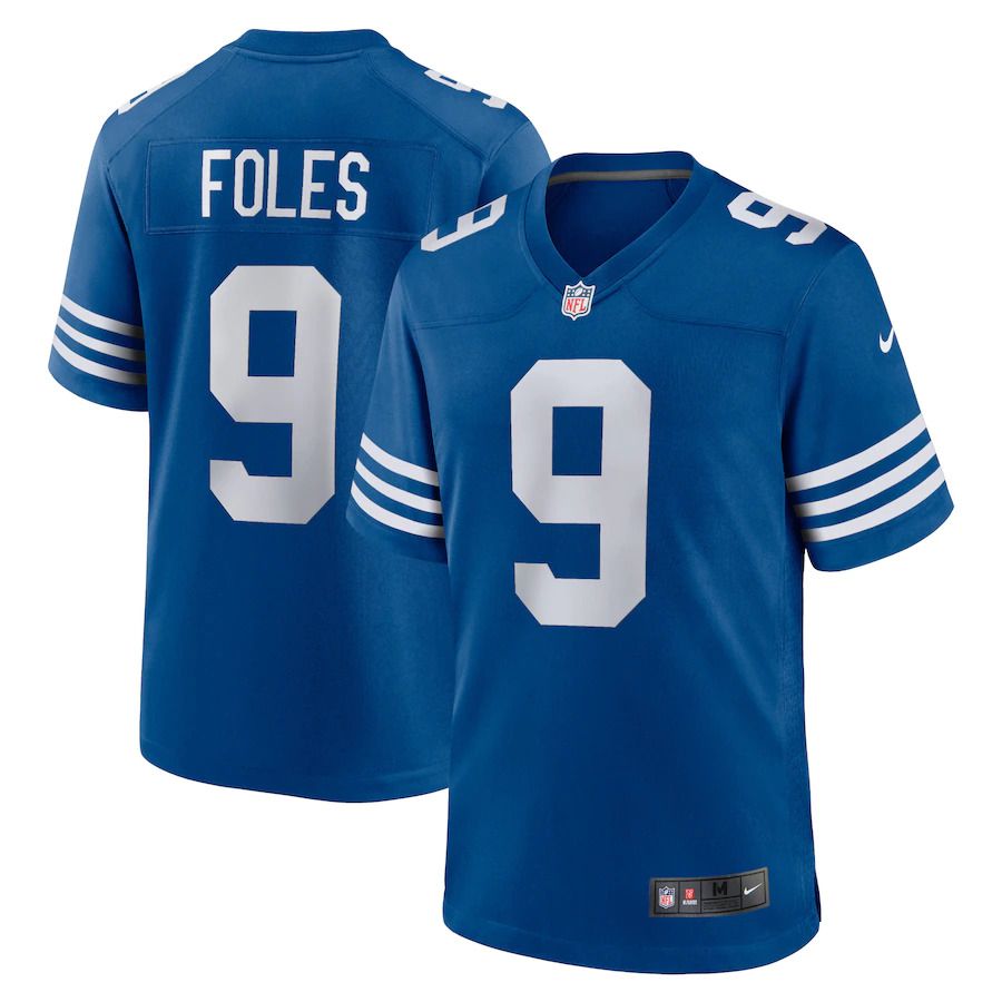 Men Indianapolis Colts #9 Nick Foles Nike Blue Player Game NFL Jersey